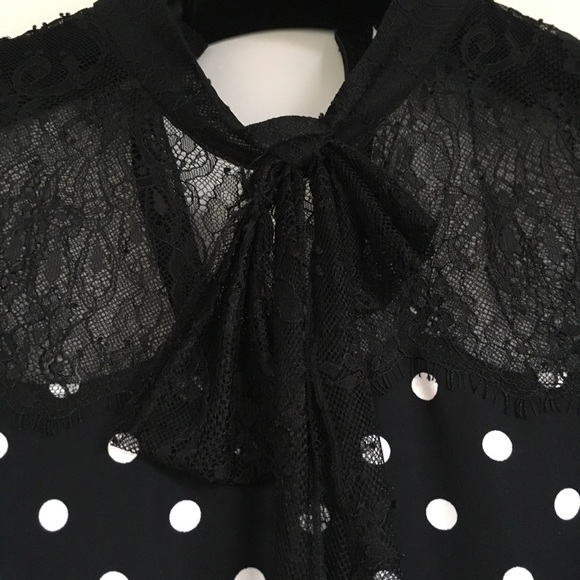 SANDRO polka dot evita lace satin dress size 1 - Picture 6 of 8